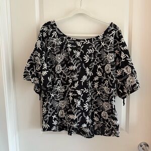 Anthro embroidered blouse